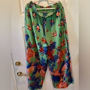 Anthropology baggy elastic waist pants Size XL